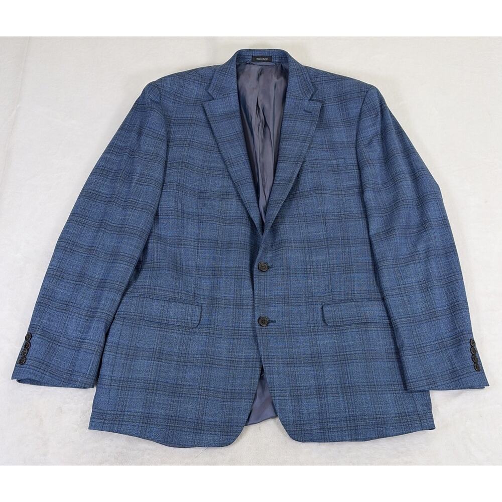 Lauren RALPH LAUREN Mens Blazer Blue & Brown Plaid Size 46L Benefits Charity